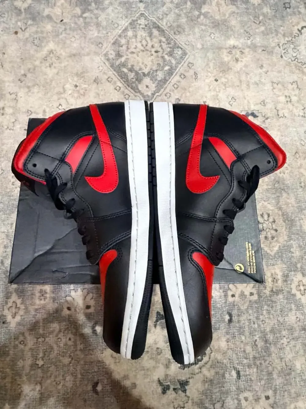 🔥 Air Jordan 1 Mid “Bred Twist” – Men’s 12 – New/Unworn  - No Lid to Box 🔥